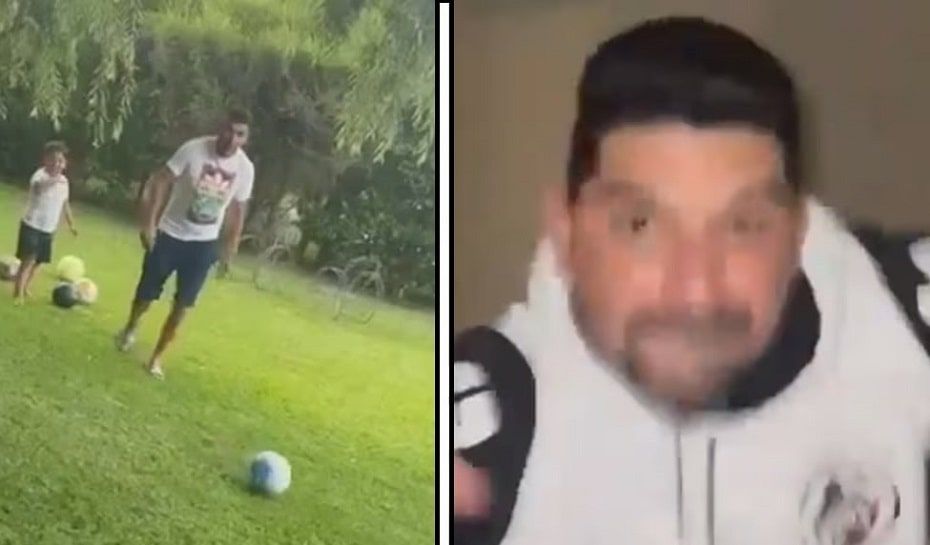 Ortigoza agrediendo a una mujer