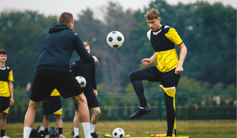 Entrenamiento de un futbolista profesional