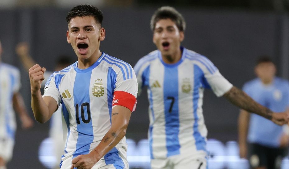 Festejo de gol del sub 20
