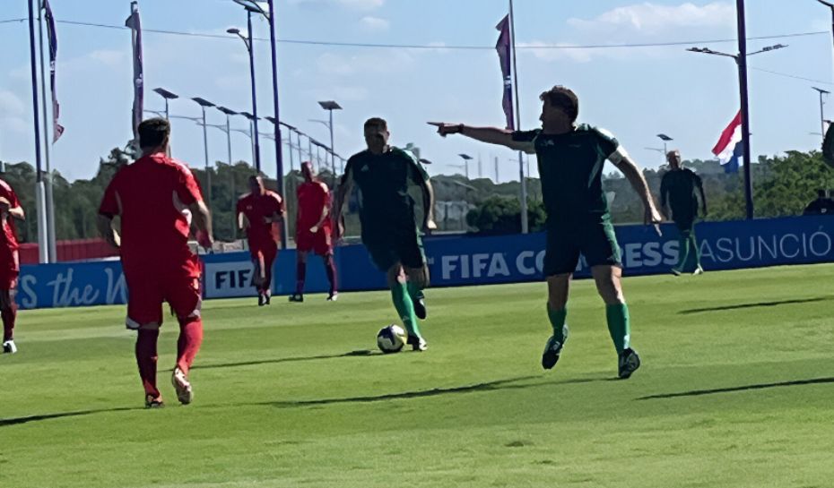 Riquelme en un partido de leyendas de la FIFA