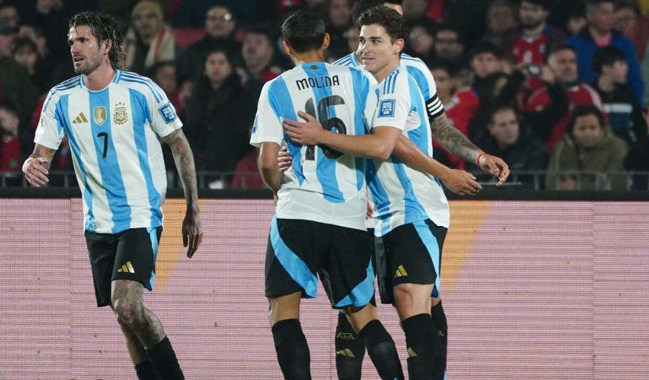 Festejo de gol de la Selección Argentina