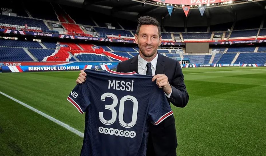 Messi en el estadio del PSG