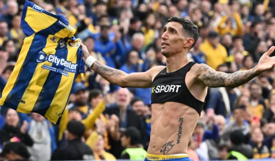 Festejo de gol de Di Maria en Rosario Central