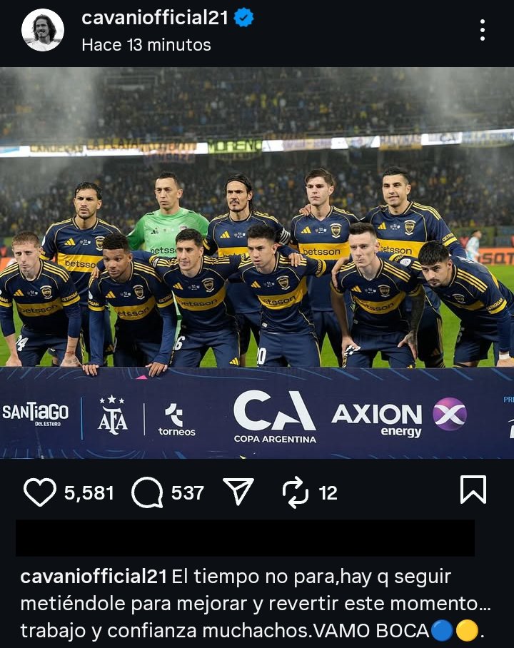 Posteo de Cavani
