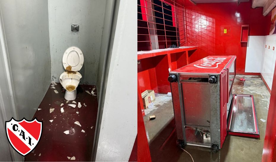 Destrozos en el estadio de Independiente