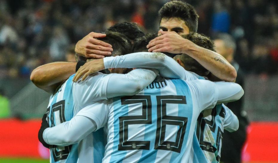 Festejo de gol de la Selección Argentina