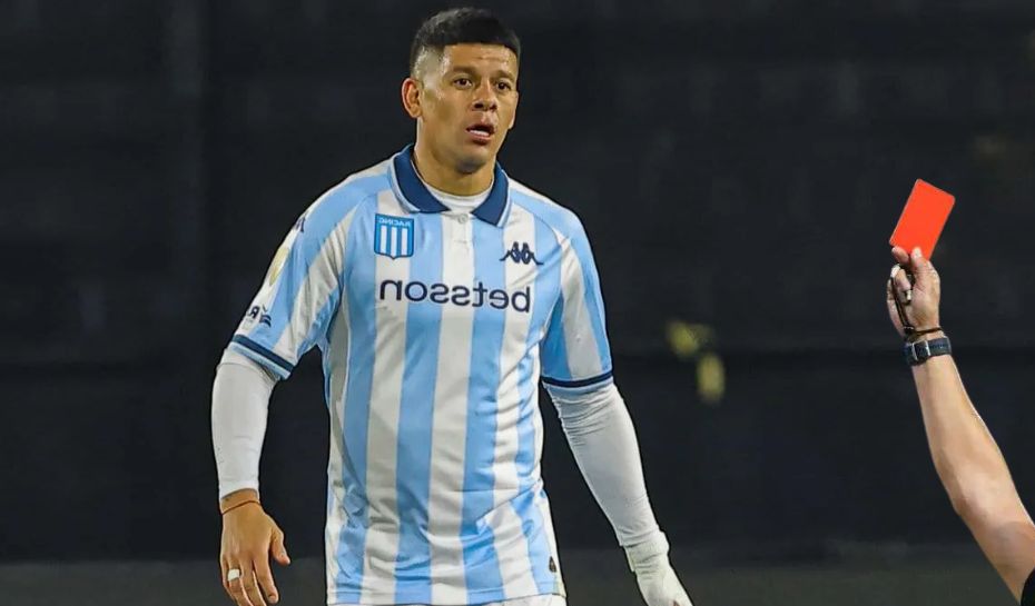 Marcos Rojo fue expulsado en Racing