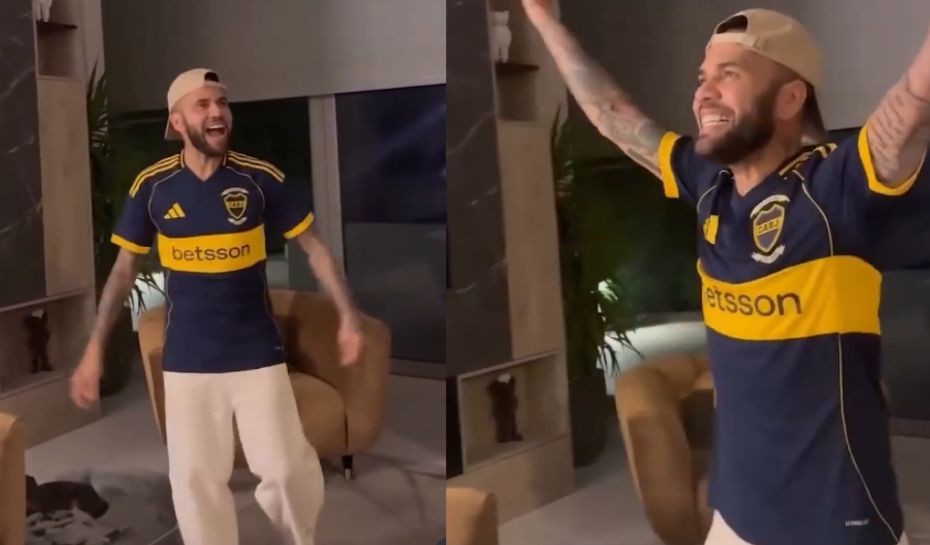Dani Alves con la camiseta de Boca