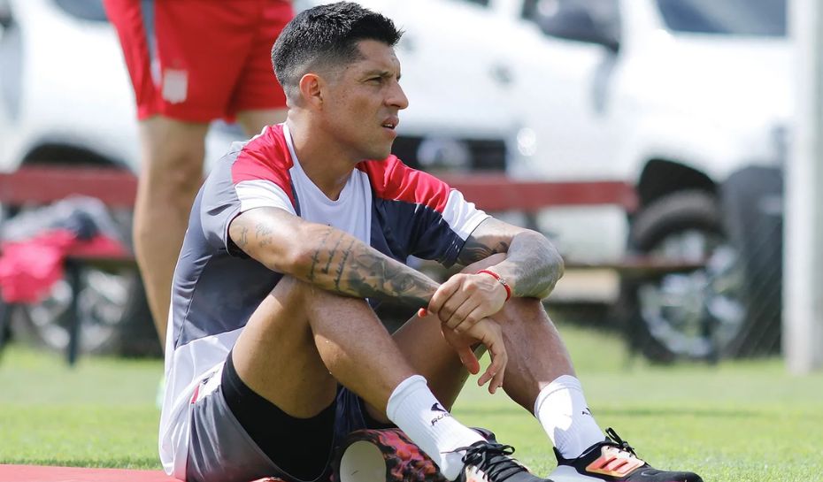 Enzo Pérez en el entrenamiento de River