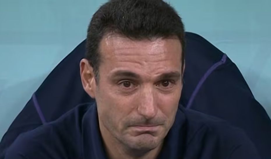 Las lágrimas de Scaloni en conferencia de prensa