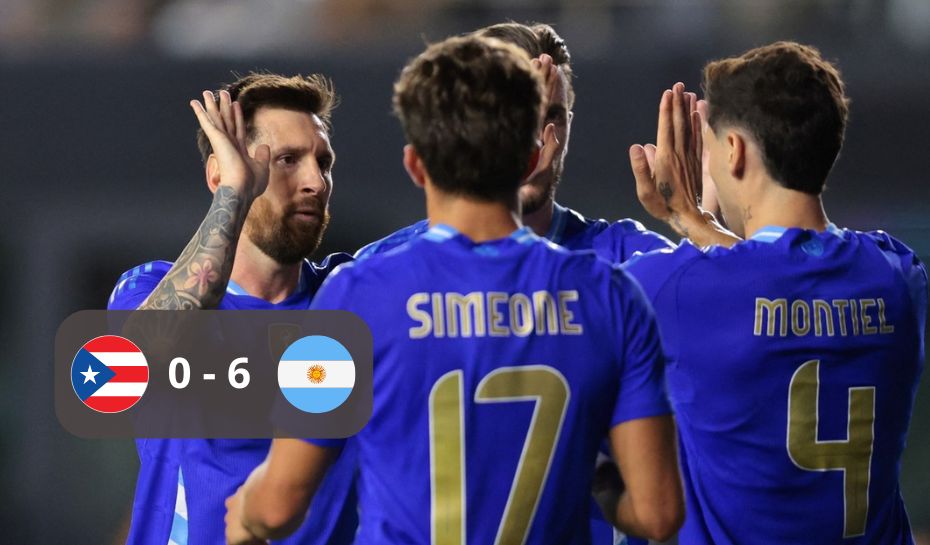 Argentina goleó a Puerto Ricco