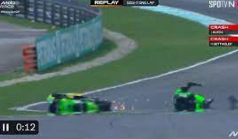 El choque de Noah Dettwiler en el Moto3