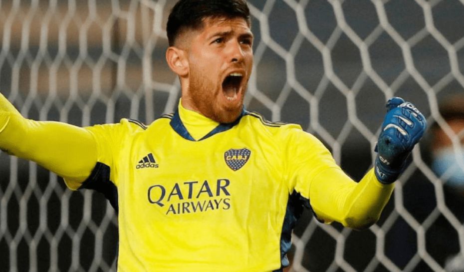 Festejo de Agustín Rossi en Boca