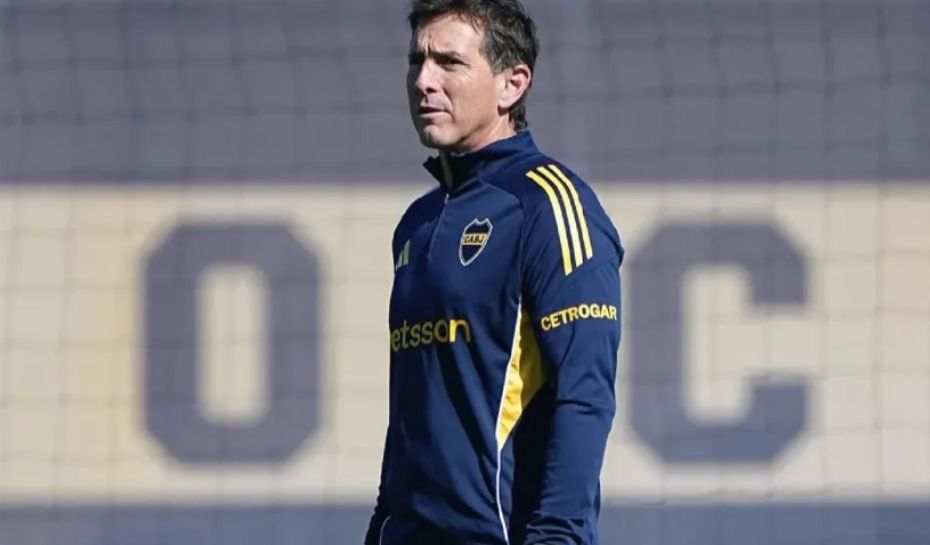 Úbeda en el entrenamiento con Boca
