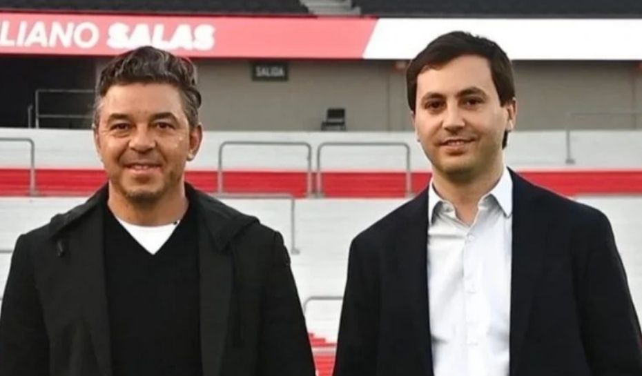 Di Carlo junto a Gallardo en el Monumental