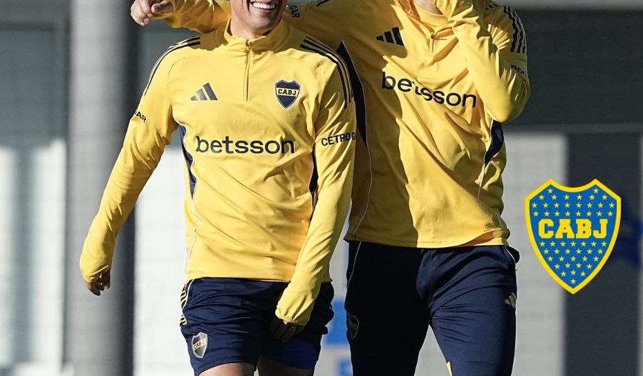 Jugadores de Boca en el entrenamiento
