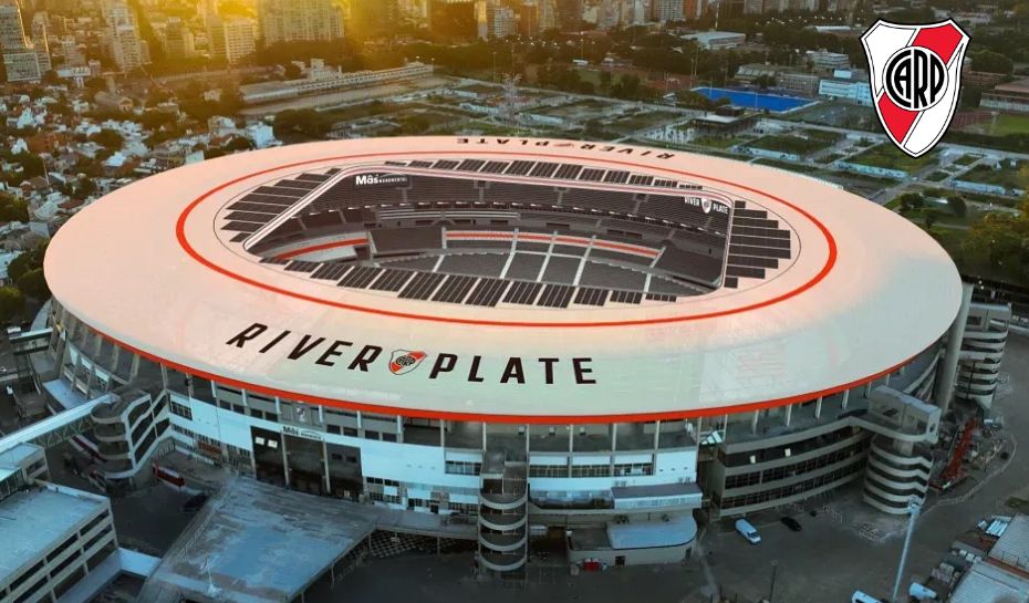 Estadio Monumental techado desde arriba