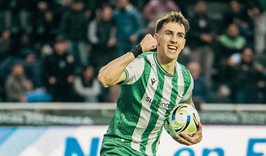 El festejo de gol de Rodrigo Auzmendi en Banfield