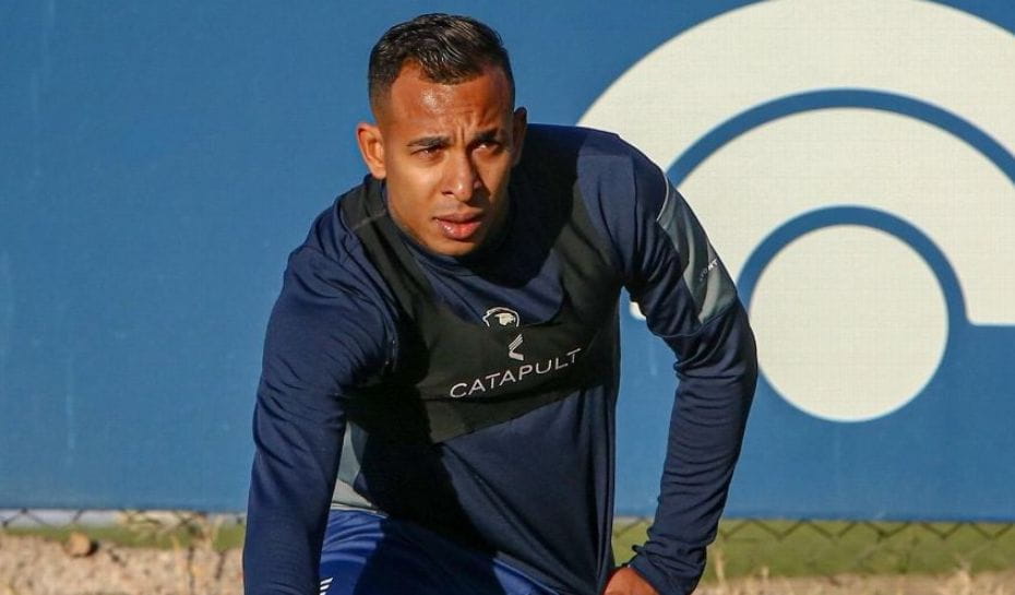 Sebastián Villa en el entrenamiento