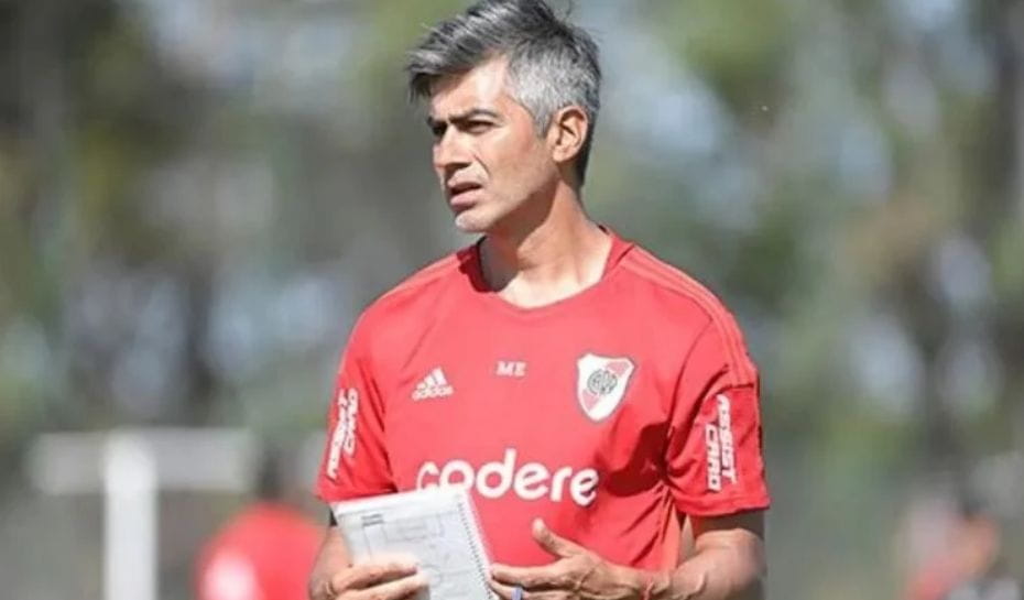 Marcelo Escudero en la práctica de River