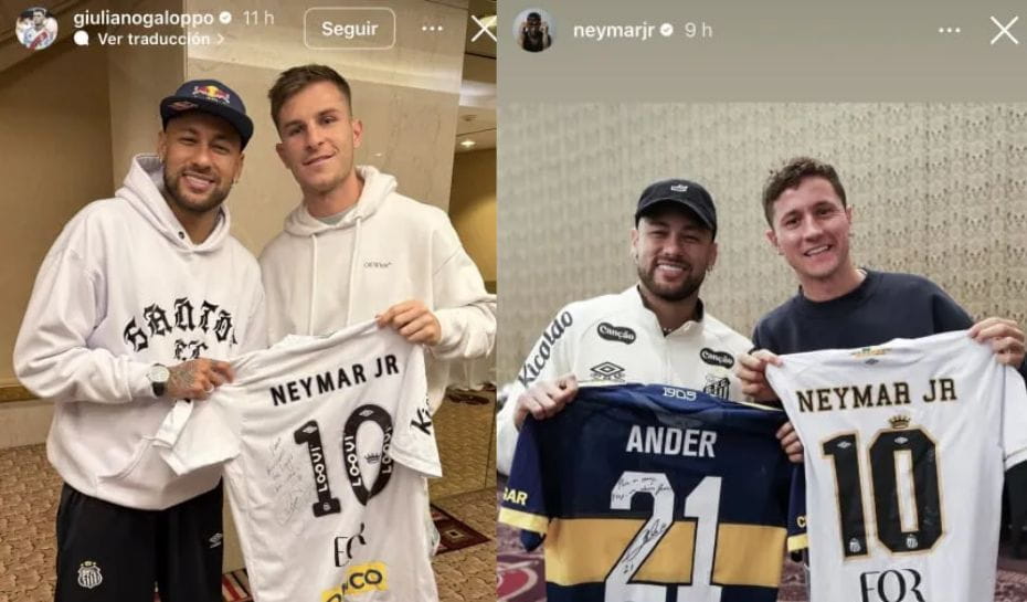 Neymar con la camiseta de Boca