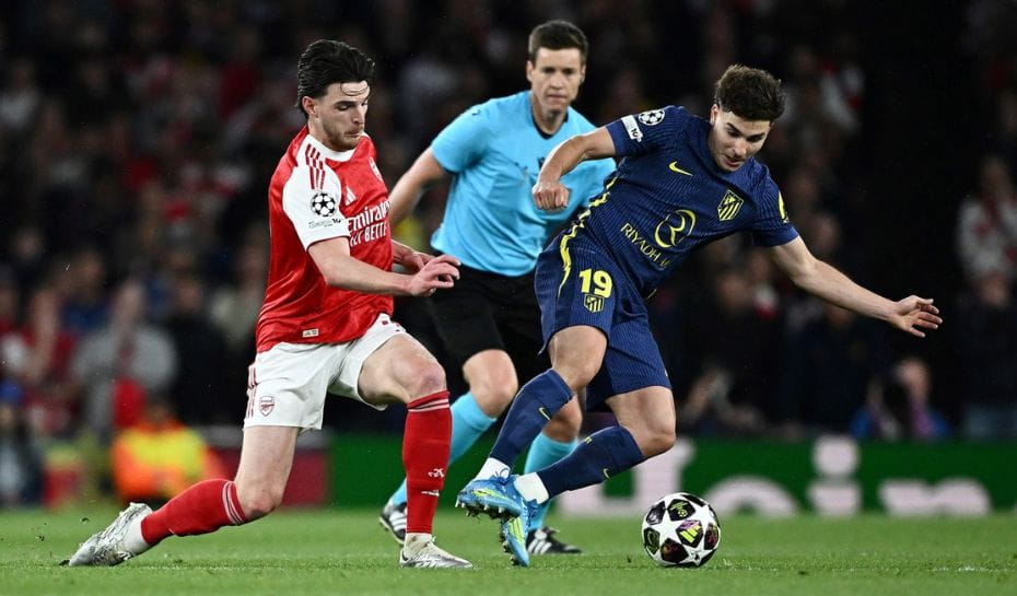 Arsenal enfrentando a Atlético de Madrid