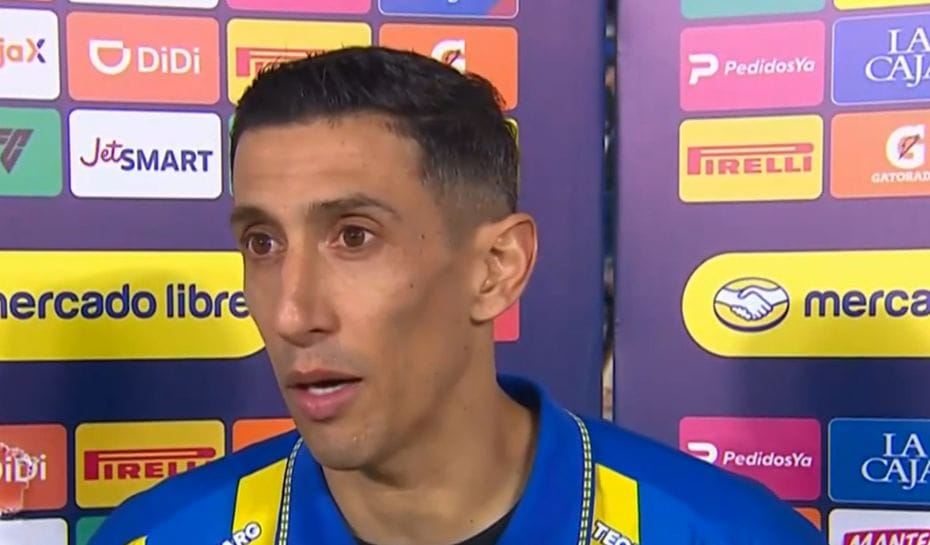 Di María al finalizar el partido de Rosario Central (Foto: TyC Sports )