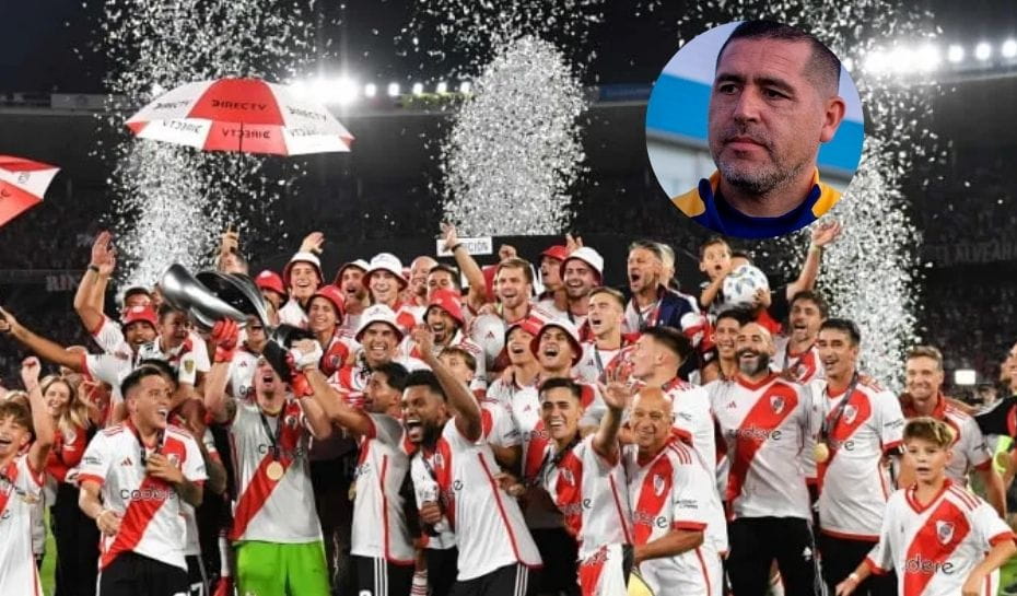 Festejo de campeón de River en la Supercopa 2024 (Foto: Hernan Cortez/Getty Images)