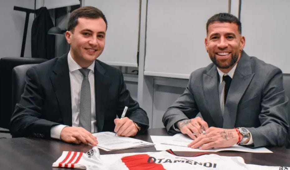 Otamendi firmó contrato con River (Foto: TyC Sports)