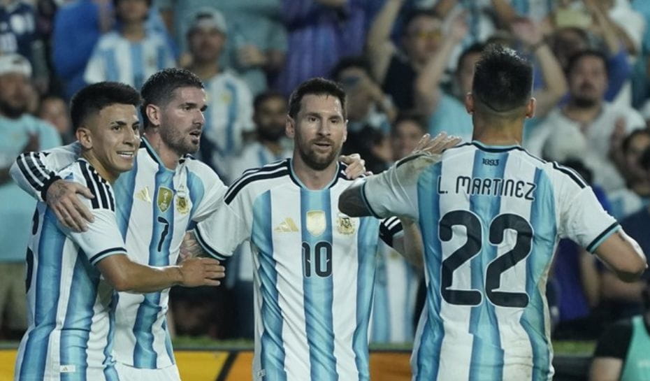 Argentina goleó y festejó antes del Mundial (Foto: Juano Tesone)