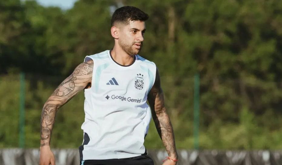Cuti Romero entrenando en la Selección (Foto: https://www.lavoz.com.ar/)