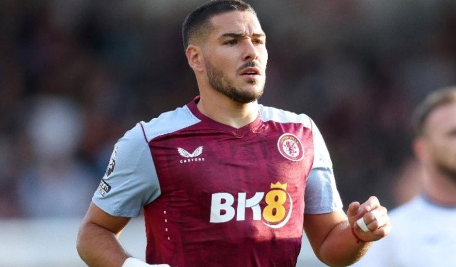 Emiliano Buendía jugando en Aston Villa