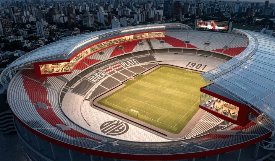 Estadio Monumental con palcos en el techo