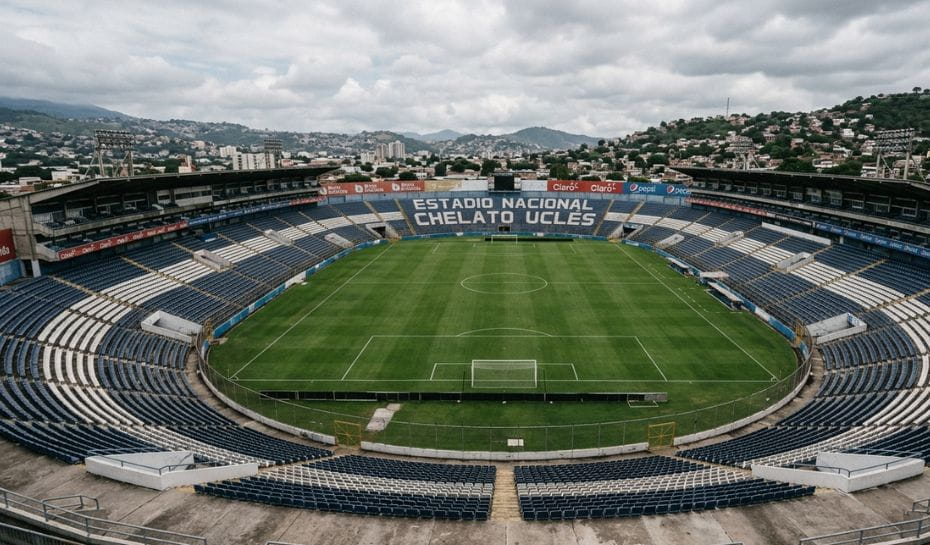 Estadio con baja asistencia durante un partido del fútbol hondureño, reflejando la pérdida de la ventaja de jugar como local