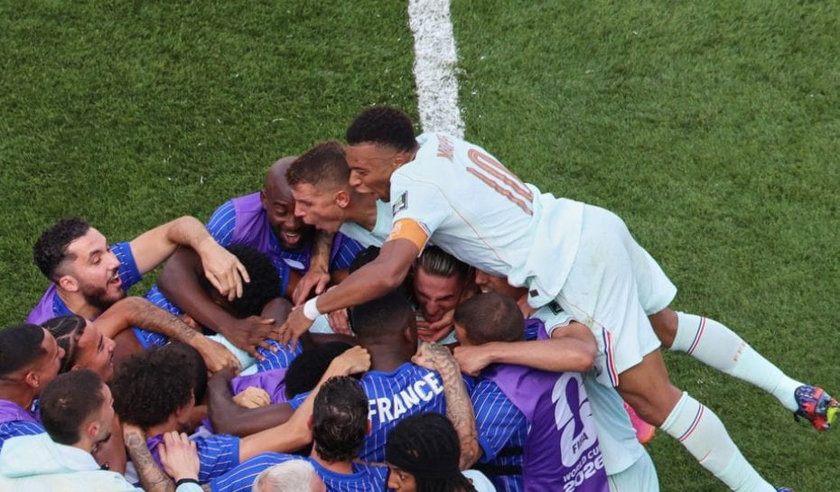 Francia festejó el 2 a 0 frente a Marruecos en el Mundial 2026 (Foto: AP)