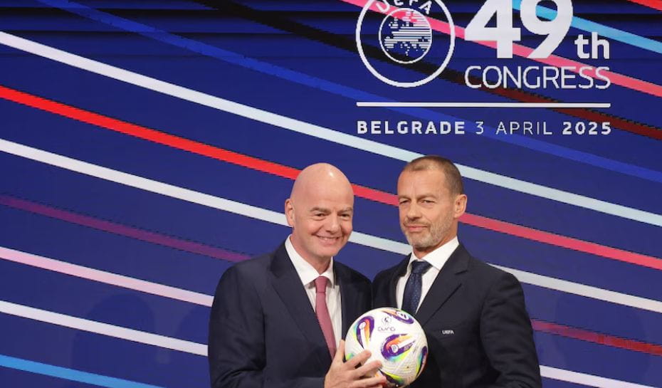 Gianni Infantino y Aleksander Ceferin (Foto: EFE/EPA/ANDREJ CUKIC)