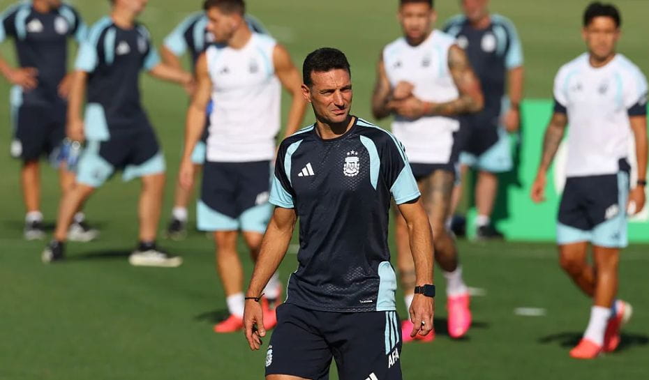 Scaloni en entrenamiento con la selección Argentina (Foto: Alejandro Pagni/Getty Images)
