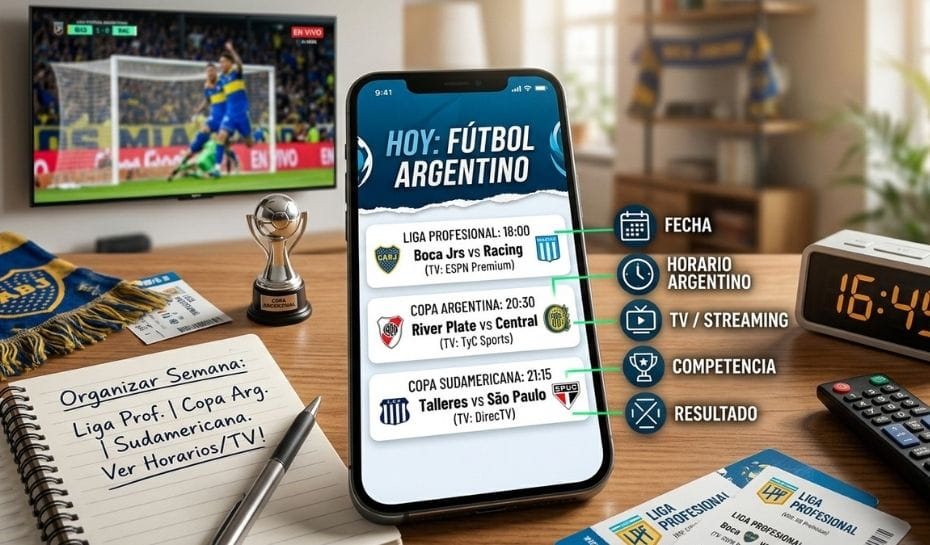 Agenda de partidos del fútbol argentino: horarios, TV y competencias