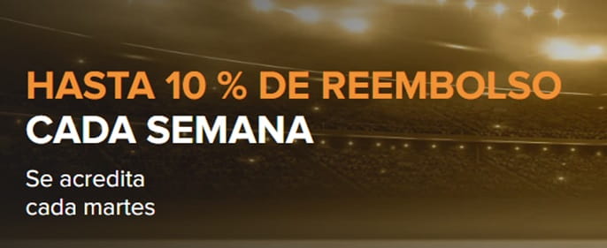 Hasta 10 % de reembolso por semana