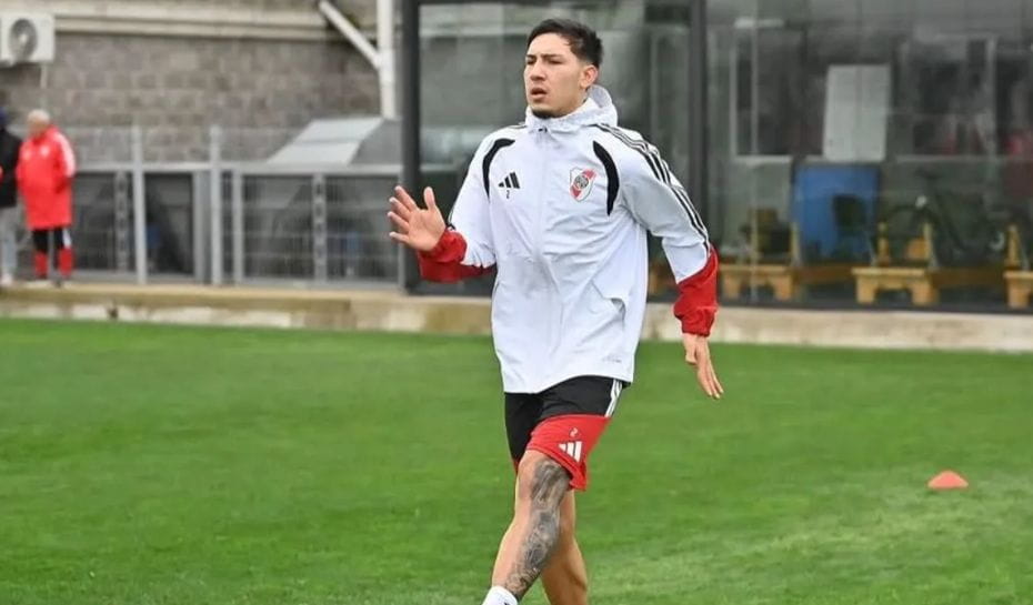 Tobías Ramírez en entrenamiento de River (Fuente: Instagram)