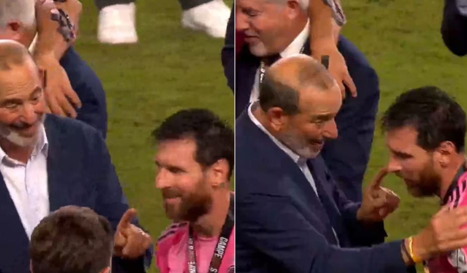 La discusión de Messi con un comisario (Foto: Apple TV)