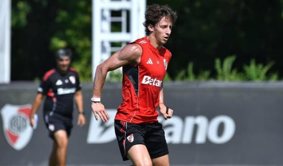 Galarza Fonda en entrenamiento de River (Foto: matigalarzaf/IG)