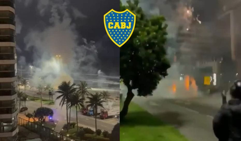 Hinchas de Vasco lanzaron fuegos artificiales cerca del hotel de Boca