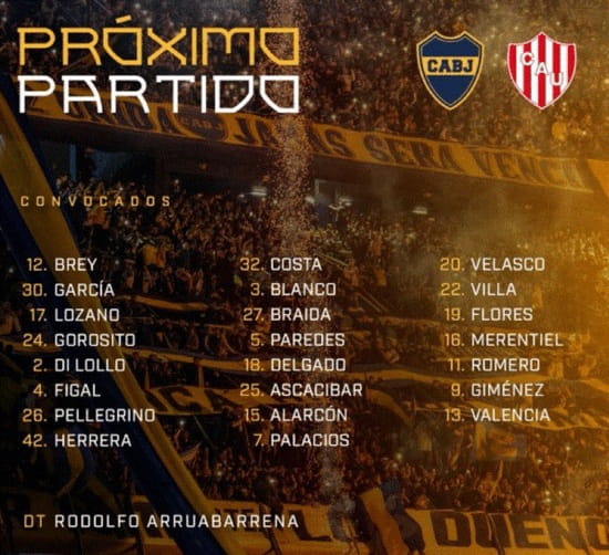 Los convocados de Boca para enfrentar a Unión por el Clausura 2026
