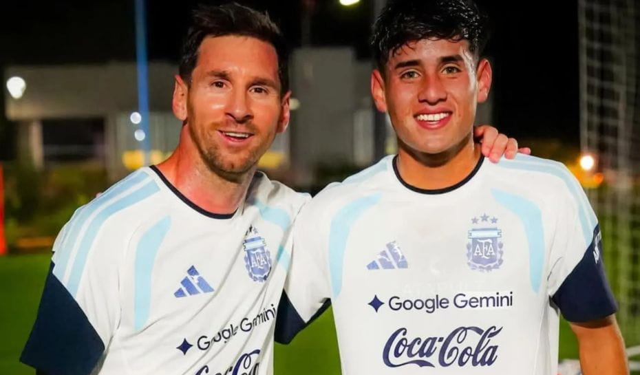 Messi junto a Tomás Aranda en la Selección Argentina