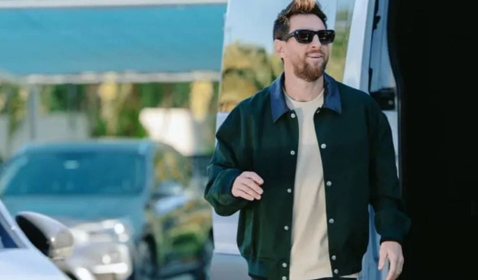 Messi en Argentina llegando al predio de AFA (Foto: TyC Sports)