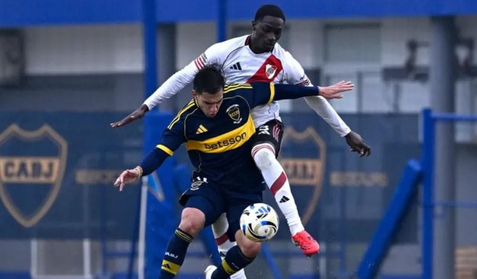 Robinho Quinto, el juvenil de River contra Boca (Foto: TyC Sports)