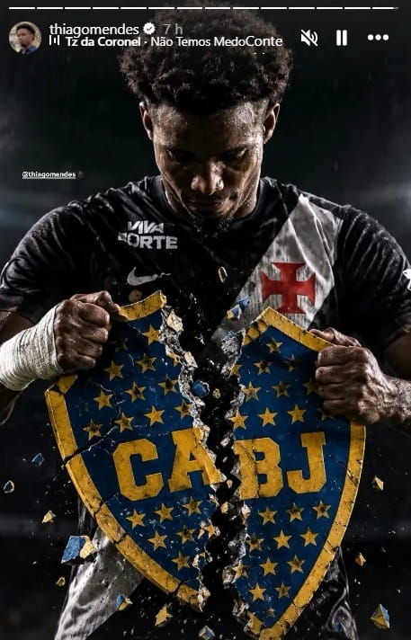 Thiago mendes rompiendo el escudo de Boca